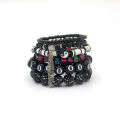 Original design: dopamine pink, six-piece handmade beaded bracelet set, star flower, skull, new bracelet.