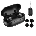 Mini TWS Bluetooth 5.4 Wireless Earbuds with Wireless Charging Case Invisible Mini Bluetooth Earphones Easy Install Easy to Use Black. 