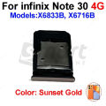 For Infinix Note 30 4G 5G 30 Pro 30i  X6833B X6716B X6711 X678B X6716 Sim Tray Micro SD Card Slot with Sim Ejector Pin Replacement Part. 