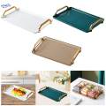 Makeup Vanity Tray Home Decorative Tray Desktop Organizer Non Slip with Dual Handles Buffet Plates Decorative Tray Kitchen Housewarming Gift. 