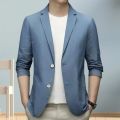 Men Blazers Formal Pockets Summer Business Coat Long Sleeves Double Buttons Suit Coat Solid Color Cardigan Lapel Work Jacket. 