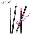 qibest Fashion Black Rod Waterproof 12 Color Lip Liner Non-Stick Cup Easy to Color Lipstick Pen Makeup.