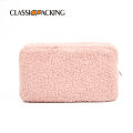 Autumn and winter solid color teddy velvet bag, large-capacity skin care products storage bag, travel portable plush bag, Jane.