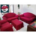 2+2+1 Seater Turkish Spandex Elastic Sofa Cover maroon colour. 