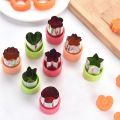 Vegetables Fruit Cutter Plastic Handle Stainless Steel Star Heart Shape Cook Tools Fruit Cutting Die 3Pcs/set Kitchen Gadgets-star set. 
