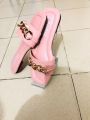 Girls Flat Casual Chain Design Slippers Sandals - Ladies Slim Shoes - Womens Fashionable Slips On- Chain Slipper. 