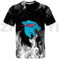 Hip Hop Anime Mr Wolf Beast Lightning Cat 3D T-shirt Harajuku Graphic T Shirts Men Clothing Kids Short Sleeve Oversized T Shirt.