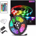 Smd 2835 & 5050 Led Strip Light With Remote Dc12V (5 Meters) Rgb Colour Fairy Lights For Ceiling Decoration Lamp Tv/Pc Back Light Multi-Colour - Rgb Led Strip Light - rgb light. 