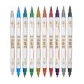 10 Colors/Set Fine Point Brush Metallic Marker Pens Double Tip Markers for Black Paper, Calligraphy Art Pen Painting Drawing.