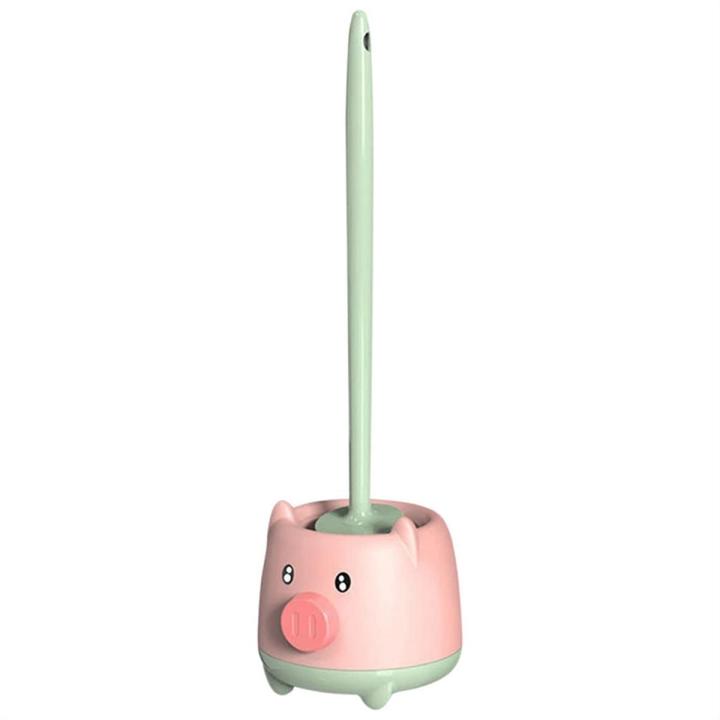 Compact Toilet Bowl Cleaning Brush Set Pink & Green Toilet Bowl Brush and Holder for Bathroom Deep Cleaning