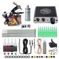 Dragonhawk Tattoo Machine Kit Complete Beginner Mini Power Supply Tattoo Gun Full Set Supplies With Long Needles. 