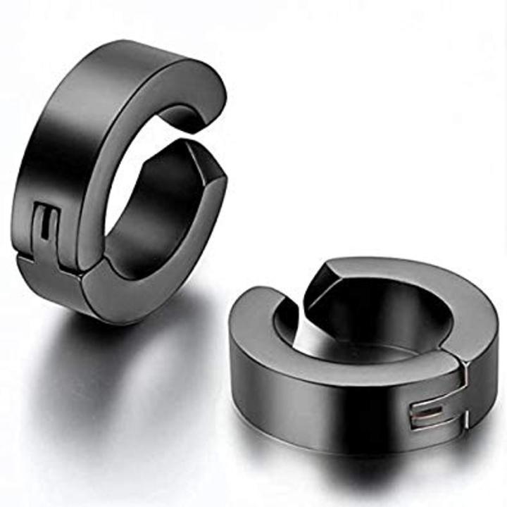 Black Stainless Steel Men's Earrings