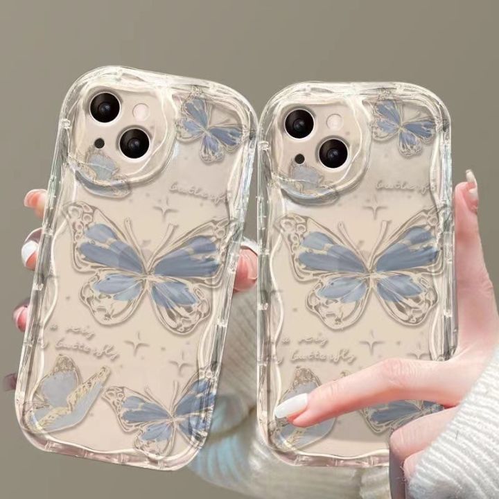Cute Cream Butterfly Casing Oppo A60 4G Case