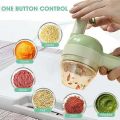 4 In 1 Handheld Electric Vegetable Cutter Set, Portable Mini Wireless Food Processor With Brush, Wireless Food Processor, Garlic Chopper for Garlic Pepper Chili Onion Celery Ginger Meat. 