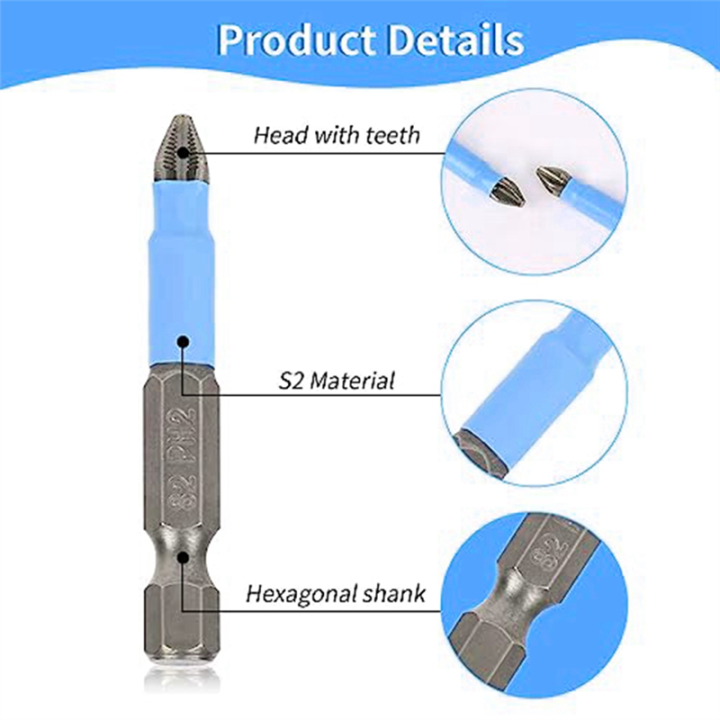 10%20PCS%20Phillips%20Head%20Drill%20Bit%20Magnetic%20Phillips%20Screwdriver%20Bit%20Set%201/4%20Inch%20Hex%20Shank%202Inch/50mm%20-%20Image%203
