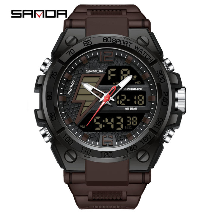 SANDA%206137%202024%20Top%20Brand%20Men's%20Watches%205ATM%20Waterproof%20Sport%20Military%20Wristwatch%20Quartz%20Watch%20for%20Men%20Clock%20Relogio%20Masculino%20-%20Image%207
