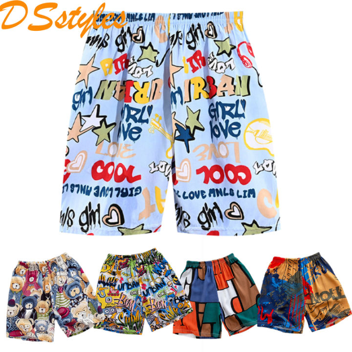 DSstyles Kids Shorts Summer Loose Cartoon Printing Beach Shorts For 3-8 Years Old Boys Girls