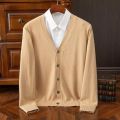 Cashmere Sweater Men's V-neck Sweater Fashion Casual Knitting Underlay Woollen Coat Cardigan Spring Autumn Winter. 