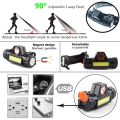 Portable mini High Power LED Headlamp Built-in Battery T6+COB USB Rechargeable Headlight Waterproof Head Torch Head Lamp. 