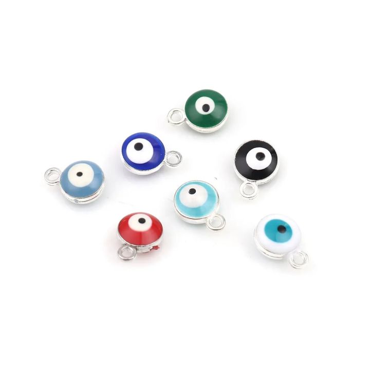 20%20PCs%20Enamel%20Evil%20Eye%20Charms%20Zinc%20Based%20Alloy%20Religious%20Round%20Charms%20Gold%20Color%20Silver%20Color%20For%20DIY%20Jewelry%20Making%209*7mm%20-%20Image%202