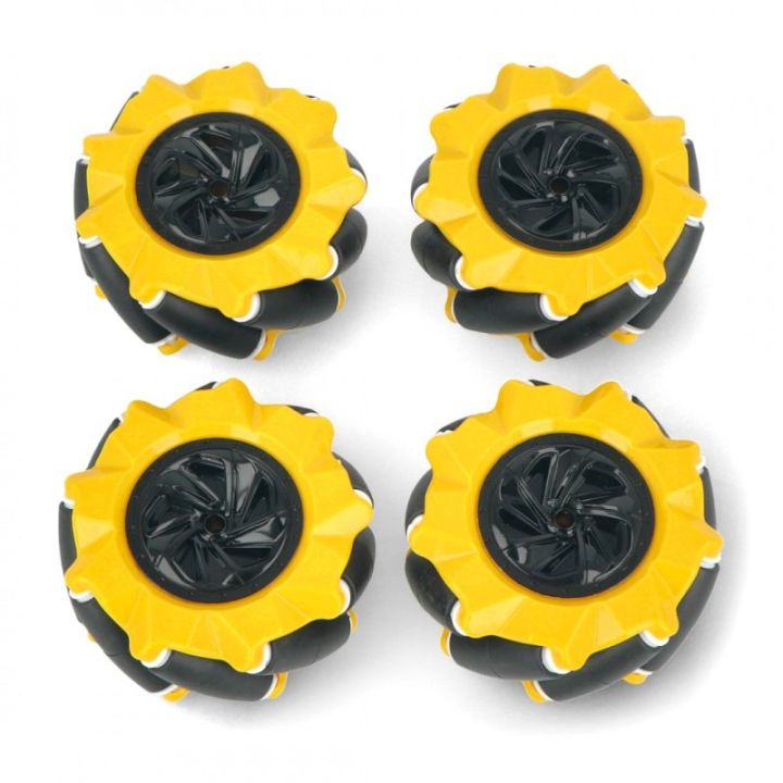 80mm%20Omnidirectional%20Mecanum%20Wheel%20for%20Robotics%20with%20Yellow%20Frame%20and%20Black%20Tire%20(4%20Pieces)%20-%20Image%202