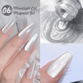 BORN PRETTY 10ml Double Light Moonlight Cat Magnetic Gel Nail Polish Set White Silver Light Nails Soak Off UV LED UV Gel Kit. 