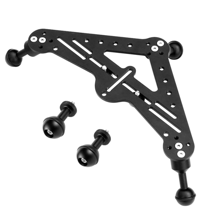 Diving Tray Video Triangle Stabilizer Gimbal Tripod Three-Legged Pan/Tilt Bracket Aluminum Alloy SLR Camera Underwater Photography Light Stand Base