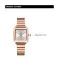 NAVIFORCE NF5048 Stylish Square Women’s Watch with Japanese Quartz Movement and Stainless Steel Strap.