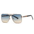 HBK Punk Rimless Sunglasses Men Luxury Brand Steampunk Oval Frameless Sun Glasses for Male Metal Frame Stripe Legs Shade Eyewear. 