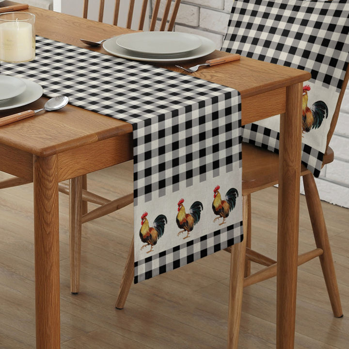 Party%20decoration,%20cotton%20sub%20farm%20rooster%20black%20and%20white%20plaid%20tablecloth,%20christmas%20dinner%20tablecloth,%20wedding%20linen%20tablecloth%20-%20Image%204