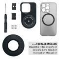 JJC Magnetic Lens Filter Kit for iPhone 13/14 Pro, 13/14 Pro Max MagSafe phone case filter Soft Lens Hood Anti Glass Reflection.