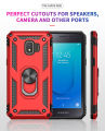 Lereach For Samsung Galaxy J2 Core / J260 Mobile Phone Case TUP+PC Hard Ring Car Ring Bracket Shockproof Back Cover. 