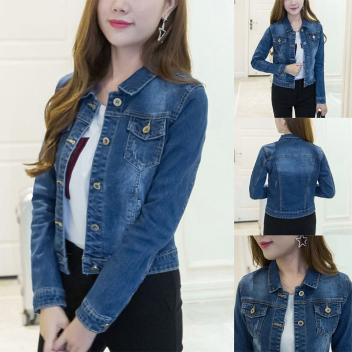 Blue Color Winter Style Denim Jacket for Women