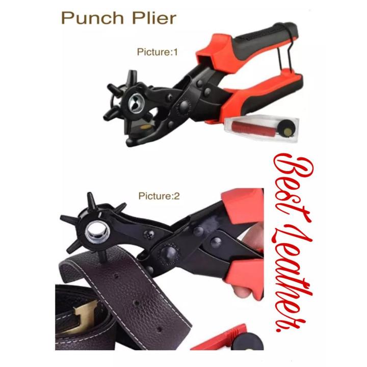 Black and Red Premium Alloy Steel Belt Punch Machine