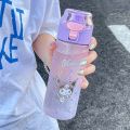 1pc 550ml/18.6oz Cartoon sanrio Flip Top Water Bottle With Filter, For Outdoor Sports, Fitness, Travel, Kuromi, Melody Style. 
