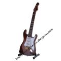 Mini Electric Guitar Model Miniature Decoration Musical Instruments with Case and Stand. 