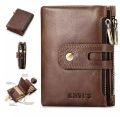 Kavis 99.99% Leather Rfid Wallet Men Crazy Horse Wallets Coin Purse Short Male Money Bag Quality Designer Mini Walet Small - Wallet For Men - Wallet - Wallet For Men.