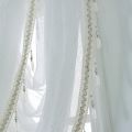 Solid White Valance Curtains Tulle For Living Room Sheer Curtain For Kitchen Bedroom Voile With Beads Home Decor Finished Panel.