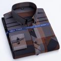 Plaid Shirts For Men‘s Long Sleeve Luxury Fashion Clothing Easy Care Soft Business Casual Print Thin Smart Camisa Formal Shirt. 