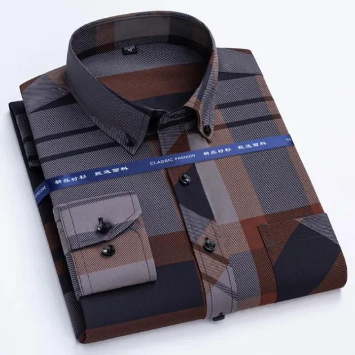 Plaid%20Shirts%20For%20Men%E2%80%98s%20Long%20Sleeve%20Luxury%20Fashion%20Clothing%20Easy%20Care%20Soft%20Business%20Casual%20Print%20Thin%20Smart%20Camisa%20Formal%20Shirt%20-%20Image%206