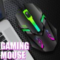 X1 1200 Dpi M6 7 Color Led Light Gaming Mouse - Black - Optical Tracing System, 5 Million Clicks - Transparent  Mouse. 