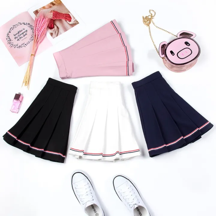 Harajuku%20Skirt%20Korean%20Skirt%20Women's%20Basic%20Versatile%20Stretchy%20Flared%20Casual%20Mini%20Skater%20Skirt%20Pink%20Skirt%20Unif%20Pleated%20Skirt%20-%20Image%204