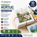 PaperTree Premium Acrylic Canvas Art Paper 4×4 Inch 10 Sheets for Artists Painting & Artwork. 