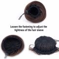 Straight Hair Bun Wig Elastic Rubber Band Fake Hair Bun Drawstring Ponytail Synthetic Chignon Hairpiece. 