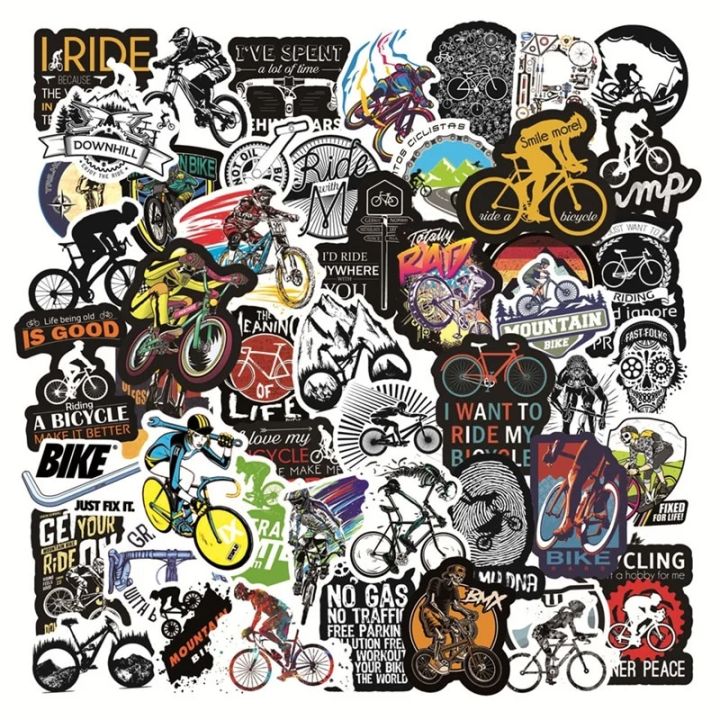 50 Pcs Mountain Bike Stickers|road Bike Waterproof Vinyl Stickers for ...