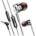 QKZ DM9 Zinc Alloy HiFi Metal In Ear Earphones With Carry Box - Black.