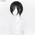 Anime Ada Wong Cosplay Wig Ada Wong Wigs 32cm Short Black Heat Resistant Synthetic Hair Woman Party Role Play Wigs + Wig Cap. 