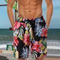 2022 New Fashion Men Casual Short Pant Wide Printed Beach Casual Men Short Trouser Shorts Pants Loose Tether Pocket Board Shorts. 