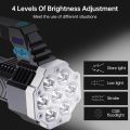 7 LED flashlight waterproof flashlight rechargeable emergency light rechargeable heavy-duty big flashlight led rechargeable high power Flashlight search light long range flashlight chargeable torchlight powerful torch flashlights. 