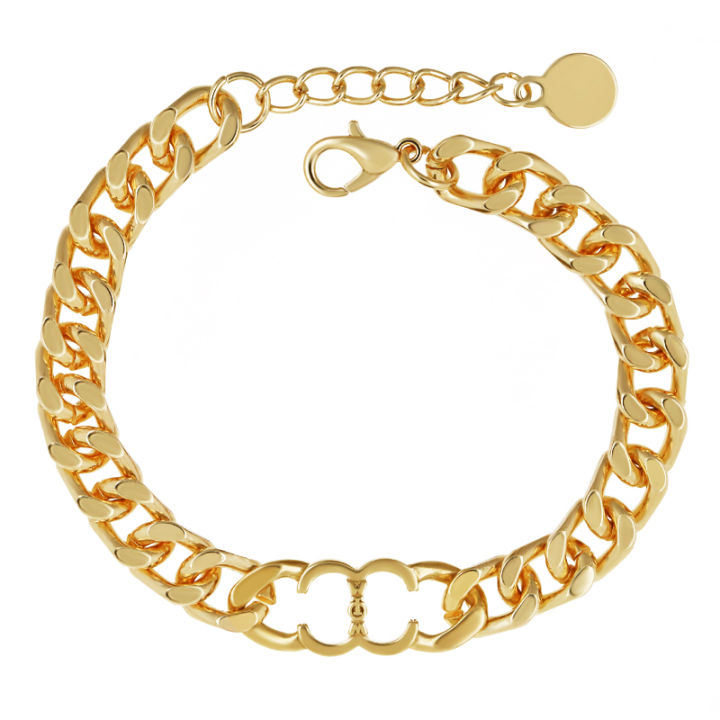 VNOX Jewelry Store】Fashion Thick Chain Retro Punk Gold Bracelet